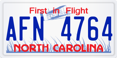 NC license plate AFN4764