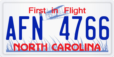 NC license plate AFN4766
