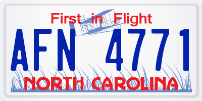 NC license plate AFN4771