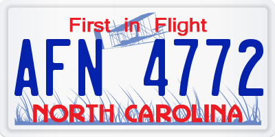 NC license plate AFN4772