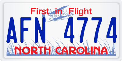 NC license plate AFN4774
