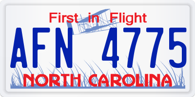 NC license plate AFN4775