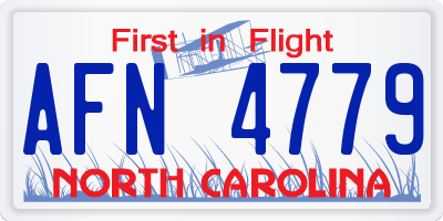 NC license plate AFN4779