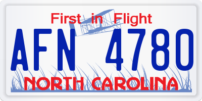 NC license plate AFN4780