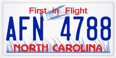 NC license plate AFN4788