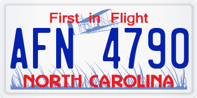 NC license plate AFN4790