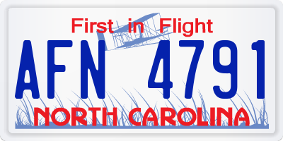 NC license plate AFN4791