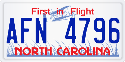 NC license plate AFN4796