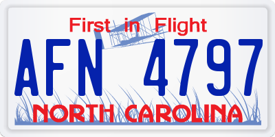 NC license plate AFN4797