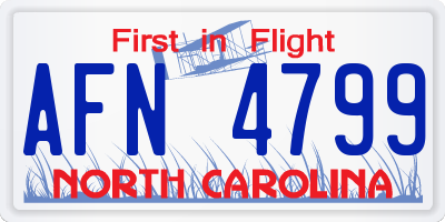 NC license plate AFN4799