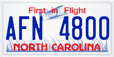 NC license plate AFN4800