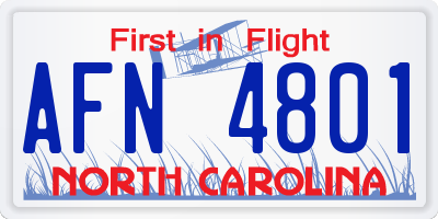 NC license plate AFN4801