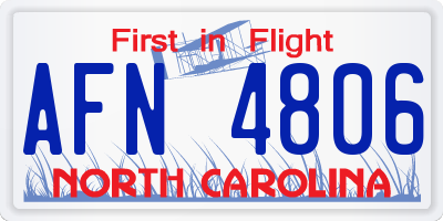 NC license plate AFN4806