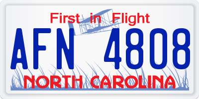 NC license plate AFN4808