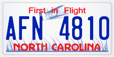 NC license plate AFN4810