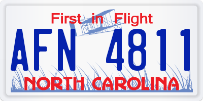NC license plate AFN4811