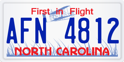 NC license plate AFN4812