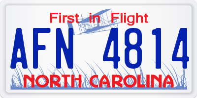 NC license plate AFN4814