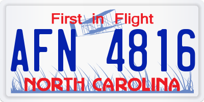 NC license plate AFN4816