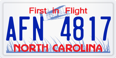 NC license plate AFN4817