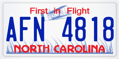NC license plate AFN4818