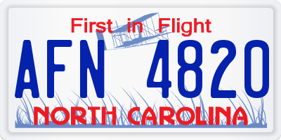 NC license plate AFN4820