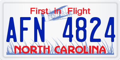 NC license plate AFN4824