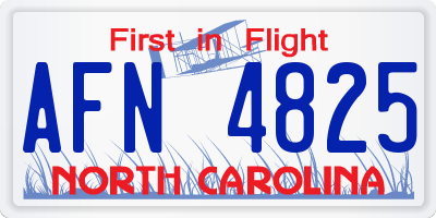 NC license plate AFN4825