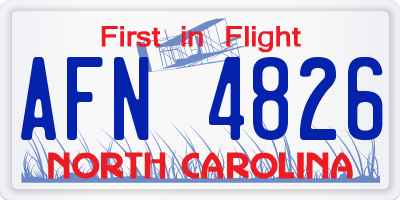 NC license plate AFN4826