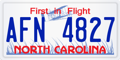 NC license plate AFN4827