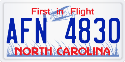 NC license plate AFN4830