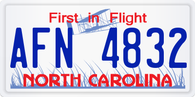 NC license plate AFN4832