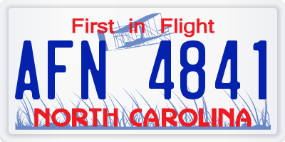 NC license plate AFN4841