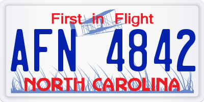 NC license plate AFN4842