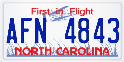 NC license plate AFN4843