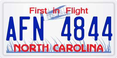 NC license plate AFN4844