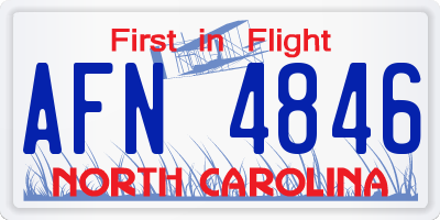 NC license plate AFN4846