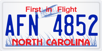 NC license plate AFN4852