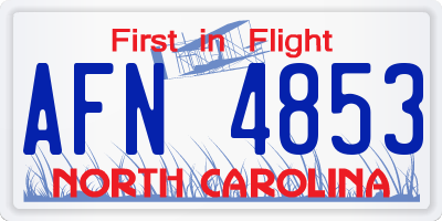 NC license plate AFN4853