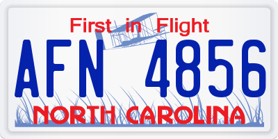 NC license plate AFN4856