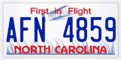 NC license plate AFN4859