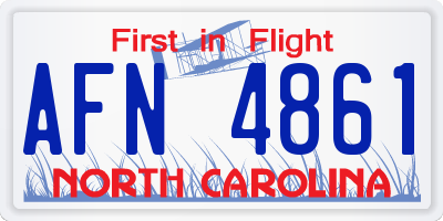 NC license plate AFN4861