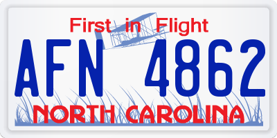 NC license plate AFN4862