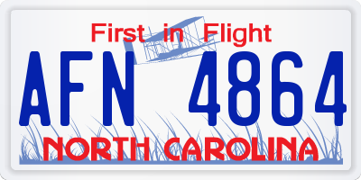 NC license plate AFN4864