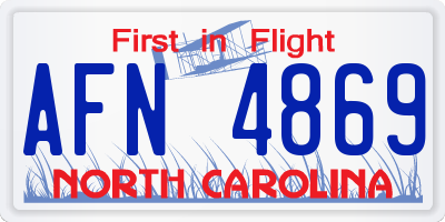 NC license plate AFN4869