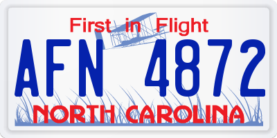 NC license plate AFN4872