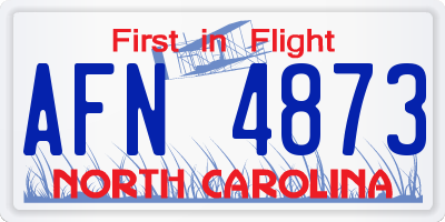 NC license plate AFN4873