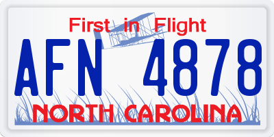 NC license plate AFN4878