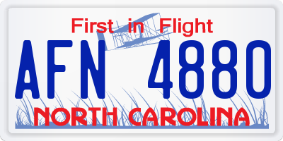 NC license plate AFN4880