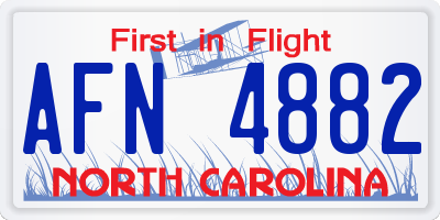 NC license plate AFN4882